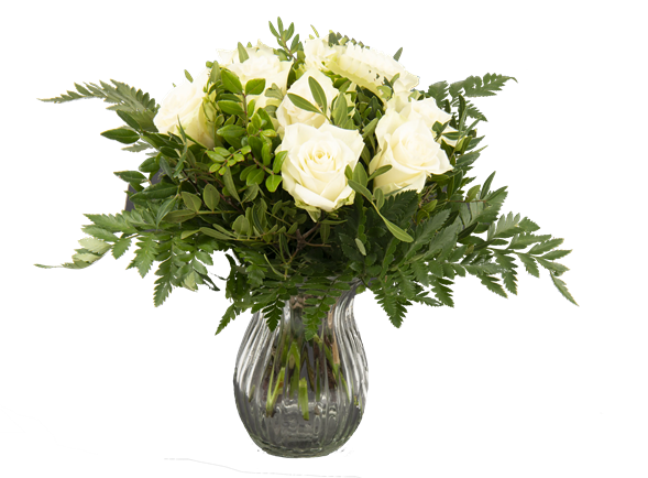 Hvid rosen buket
